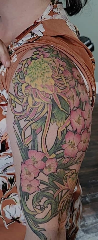 Flower tattoo eureka California color