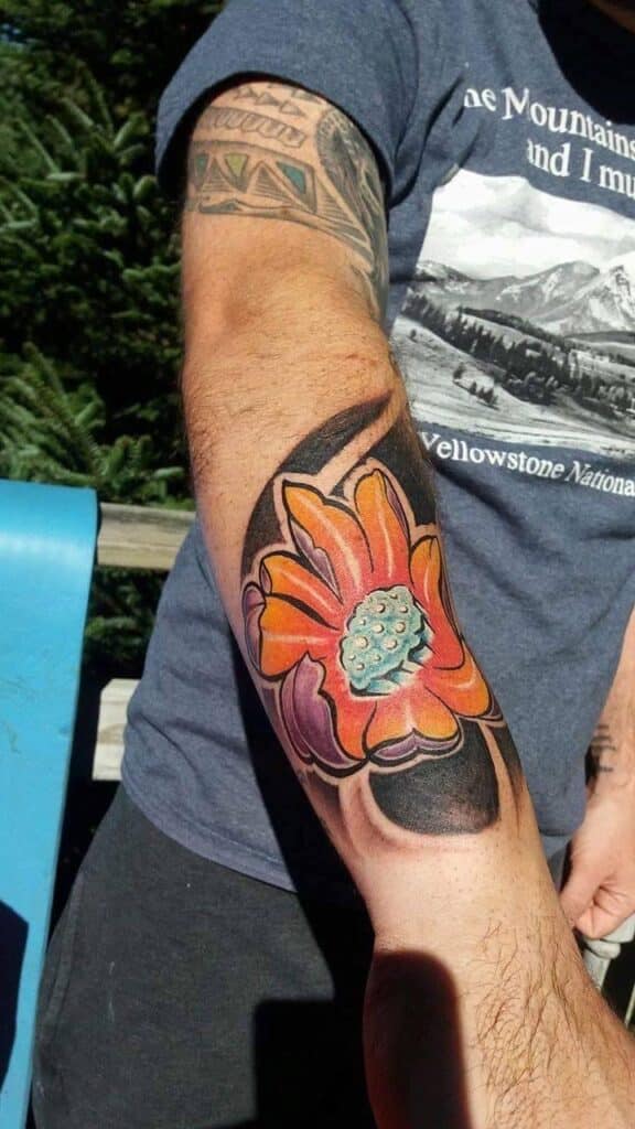 Color flower tattoo lotus Eureka California