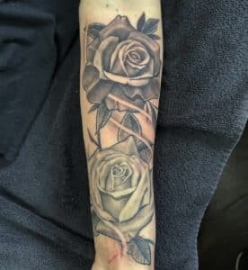 Black and grey Rose tattoo best artist arcata Eureka